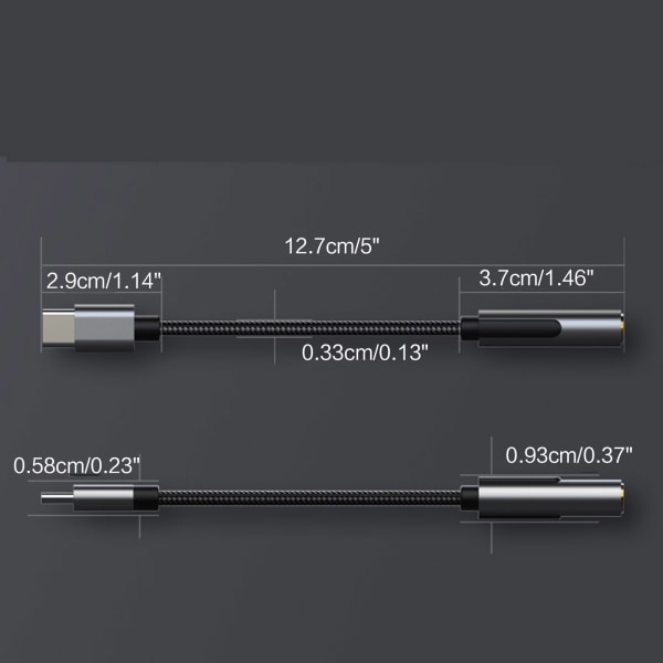 USB Typ C till 3,5 mm Audio Jack Adapter Anslutning av mobiltelefoner Typ C Kabelomvandlare för HuaWei för HTC Mobile Phone Adap