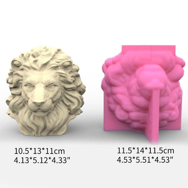 3D Løvehoveder Lysform Håndlavede Lys Aroma Voks Sæbeforme til Dekoration