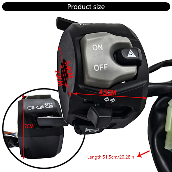 Ergonomisk Motorcykel Kontrollbrytare Monteringsenhet Motorcykelbrytare för Cykel