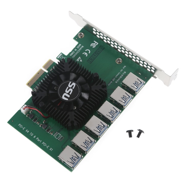 PCI-E till PCI-E Adapter 1 till 6 PCI-Express Slot 4x till 16x USB 3.0 Special Mining Riser Card Pcie Extender för BTC Mining