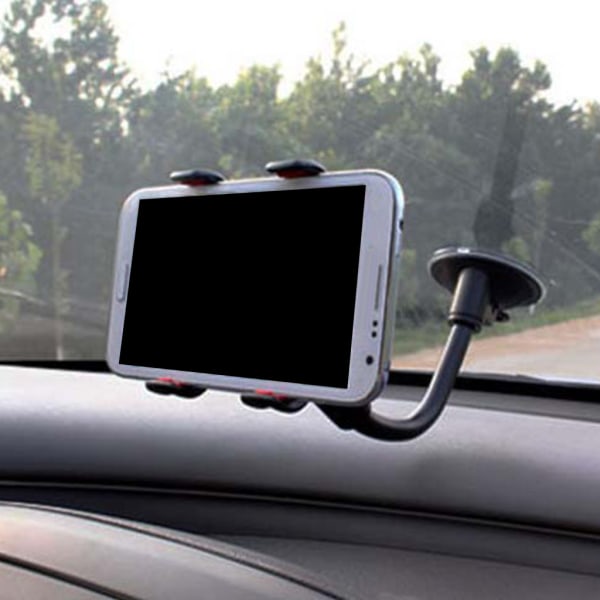 Svanhals Bil Mobiltelefon Mount Universal Vindruta/Dashboard Långarm Bil för Smart Phone Hållare Fäste Vinkel Justerbar