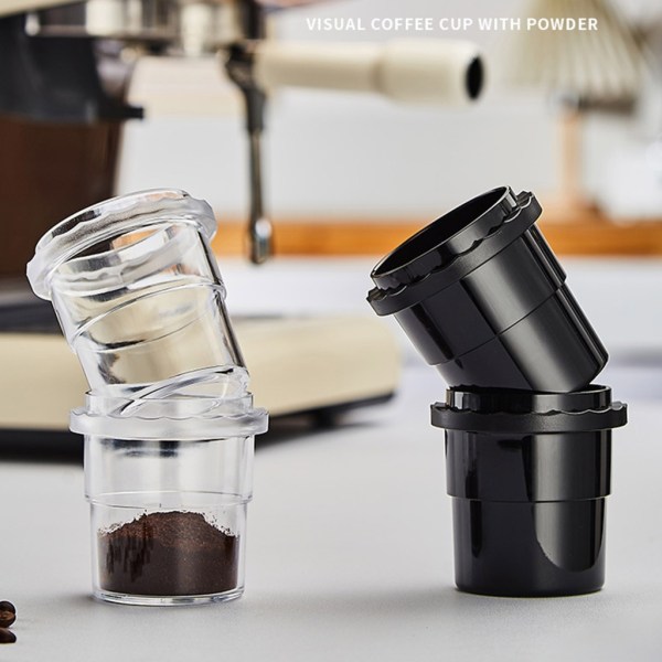 Transparent doseringskopp Plast Espresso doseringskopp kompatibel med 58 mm portafilter Espressomaskintillbehör Black