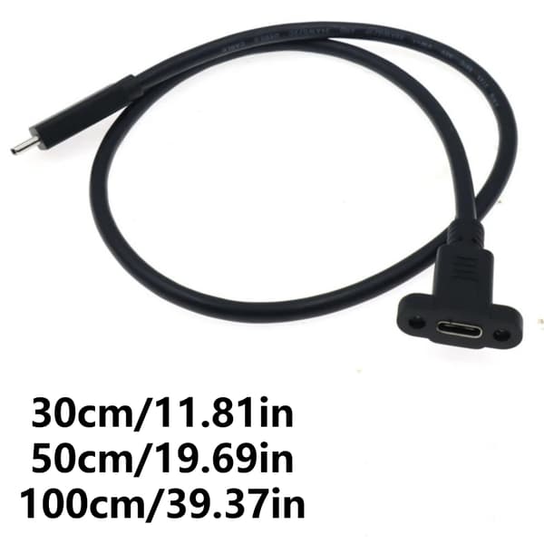 30-100 cm længde panelmonteret USB C forlængerkabel han til hun stikledning 1m