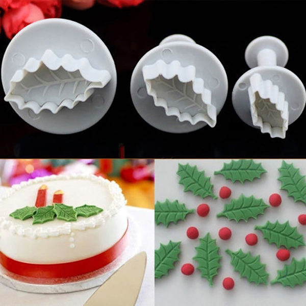 3-delade fondantkutter Flerformade molds Baktillbehör Plastmaterial Perfekt bakpresent till bakningsälskaren Maple leaf