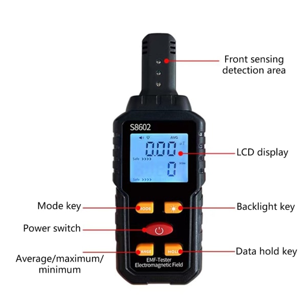 Geigers Counter Nuclear Radiation Detector LCD Display Yrke Beta Gamma X-rays Bärbar handhållen strålningsmonitor