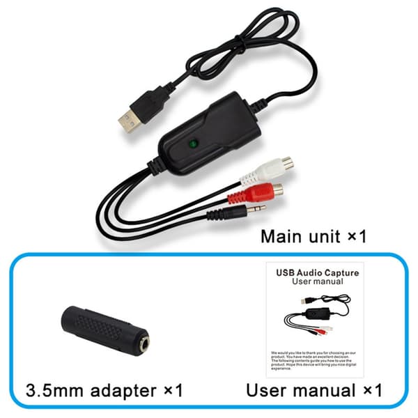 USB Lydopptakskort for digitalisering av gamle kassettbånd til MP3-format