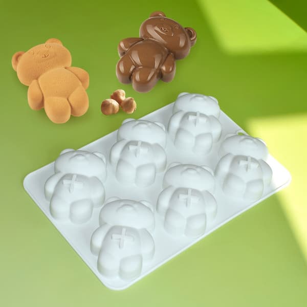 Fleksibel silikone mousse kageform non-stick bageform til bjørneformede godbidder