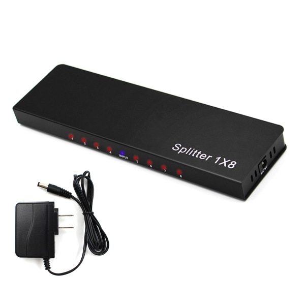 1 In 8 Out 1x8 HDMI-kompatibel Switch Splitter Converter Box Switcher Selector för DVD för PS3 HDTV 4K 30Hz Adapter US