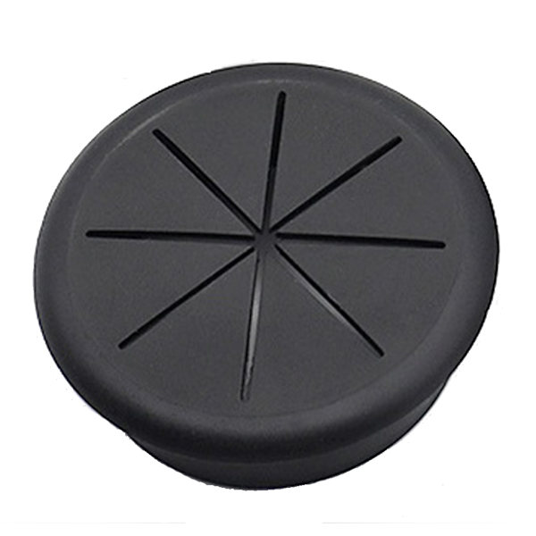 2,4 tums runda skrivbordsgenomföringar i plast Svart organizer PC-dator för Mac Port Cover
