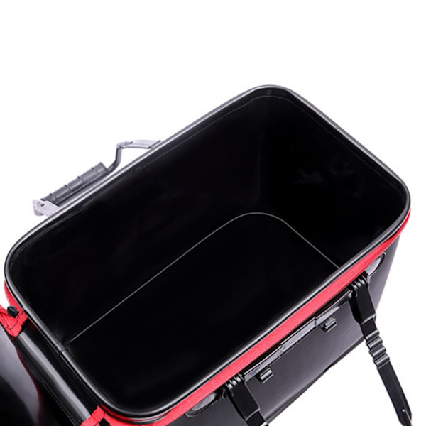 Levande fiskhink Vikbar fiskehink Multifunktions levande fiskbeten Hink Levande fiskbehållare för vandring och camping Black 40CM