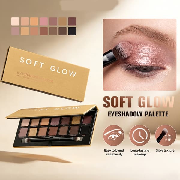 Professionell ögonskuggspalett med 12 nyanser för bröllopsfester och högtidsmakeup
