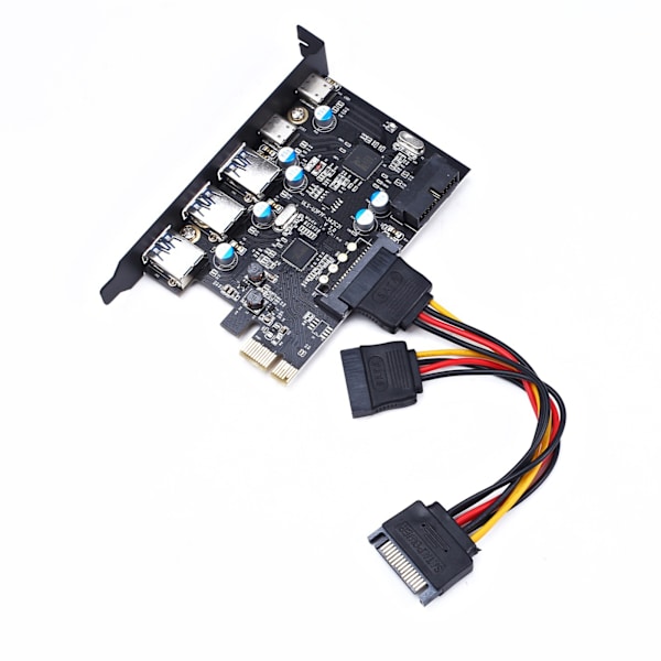 PCI-E USB3.0-kort 5-portar typ C (2) TypA (3) FL1100 Chip 5 Gbps utan extra power för stationär dator PC