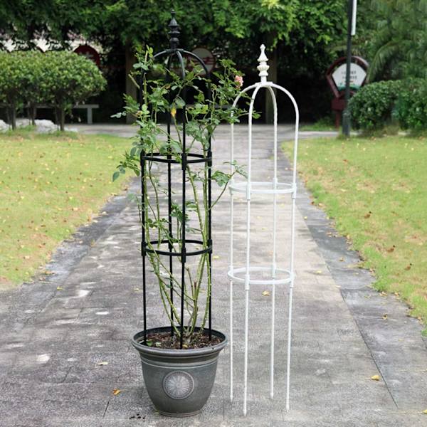 Tower Obelisk Trädgårdsspaljé U-formad växtställning Blomklätterstativ Rostbeständigt blomstöd i rostfritt stål 150CM Diameter 28CM