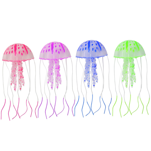 4 kpl Fluoresoivia Meduusa Akvaario Koristeita Suurille Keskikokoisille Pienille Akvaarioille Hehkuva Meduusa Lelu Akvaarioihin