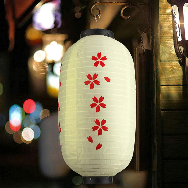 Hängande lyktor i japansk stil Dekorativa vattentäta lyktor prydnader Japansk inredning Vikbara sidenlyktor White 8 inches