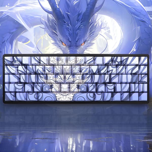 136 stk. Drage Keycap Sæt Sideprint Bagbelyste Keycaps Orlong Tema Keycaps