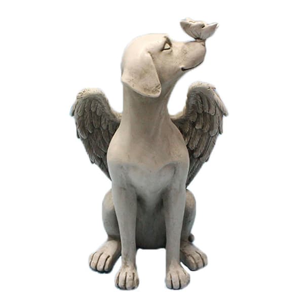 Design Hund Engel Kæledyr Mindesmærke Gravmarkør Hyldest Statue