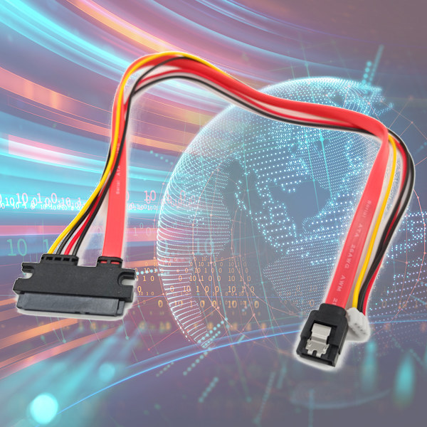 15 + 7 stift (22 stift) SATA dataströmförlängningskablar power tum hane till hona