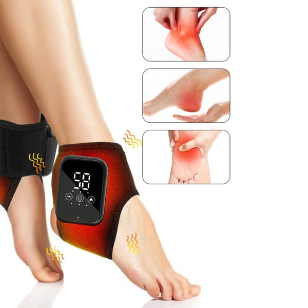 Bærbare varme ankelmassageapparater 3 tilstande Vibrationsterapi til muskelrestitution Gray Double pack