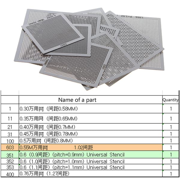 BGA Reballing Universal Stencilmall för reparation av datorns IC-chipdelar