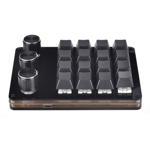 Mini Macro Mekanisk Tastatur 16 Taster Fuldt Programmerbart Tastatur med 3 Knapper