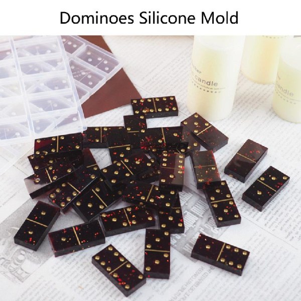 Handgjorda silikon domino hartsgjutning form domino spel för lek Epoxi harts form domino spel kasino kul konst hantverk