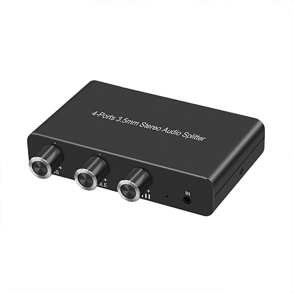 4-jack Multi Headphone Audio Splitter Hörlursdelare med och diskant, 3,5 mm portingång 3,74x2,12x0,82 tum Storlek