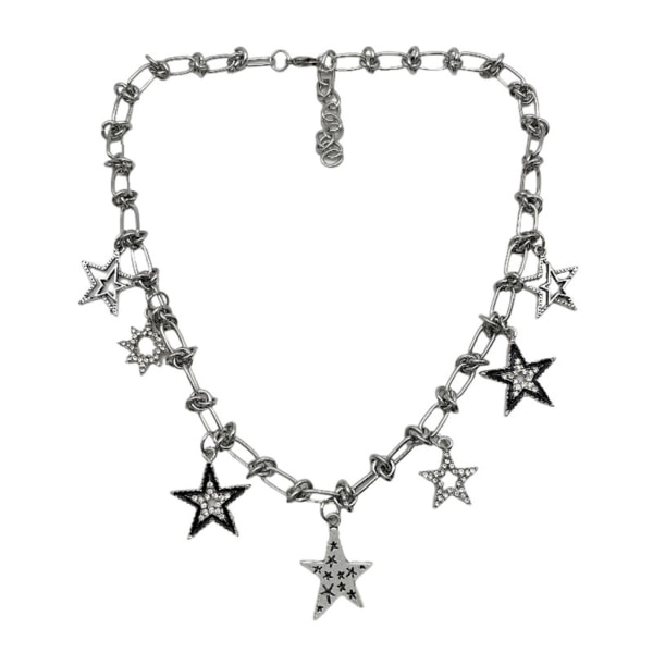 Star Choker Halsband för kvinnor Tjej ihåligt stjärnkrage Nyckelbenhalsband Modesmycken Present Söt Cool Y2k Halsband