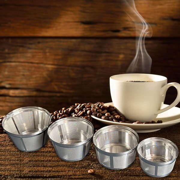 Holdbar 304 rustfrit stål kaffefilterkurv til espressomaskiner Serves 6