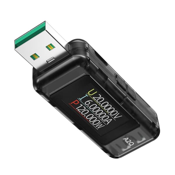 A2Q USB Voltmeter Tester USB Strømanalysator Vedlikeholder Lavstrømsenheter