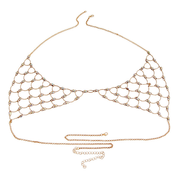 Boho-Kristall Kroppskedja Glittriga Strass Bikini Bröstkedjor BH Nattklubb Kroppssmycken Accessoarer Smycken för Kvinnor Flickor