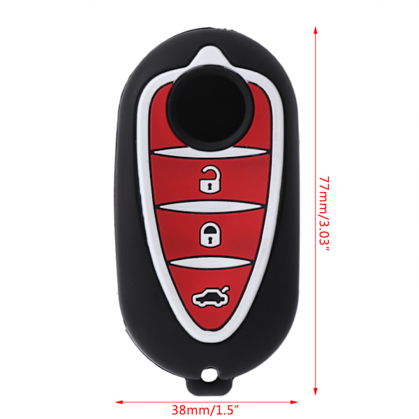 3 Knapper Silikone Bil Nøgle FOB Etui til Alfa Myth 159 GTO Myth til Giuli