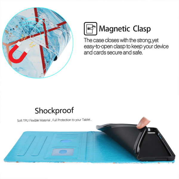Magnetiskt stötsäkert antidammskyddsfodral Case Stativ Flip Cover för Galaxy Tab S6 Lite P610 P615 Universal Blue