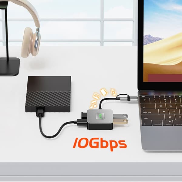 USB C+USB 10Gbps Hub 4-in-1 USB 3.2 Multiporttisovitin 10Gbps Portti USB C Hub