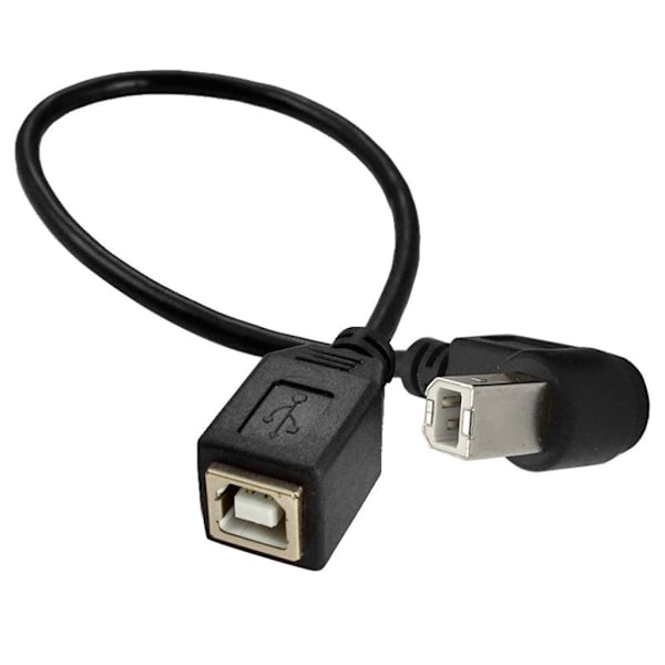 USB 2.0 Typ-B skrivarkabel USB B hona till typ-B hane (90 grader UPP/NER/Höger/vänster vinkel) Kort förlängningskabel Down