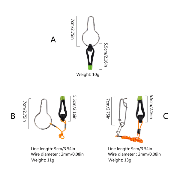 Power Grips Board Release Snap Clip Power Grips Plus Downrigger Line Release Stacker Clips för brädfiske C