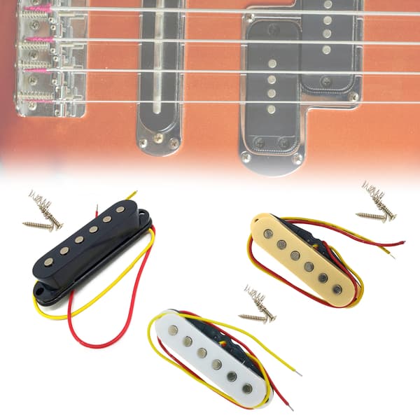 Strat Style elgitarr Pickup Kit, Single Coil Pickup Laddad Highout Pickup Ersättning Passar för 6-strängad gitarr Black