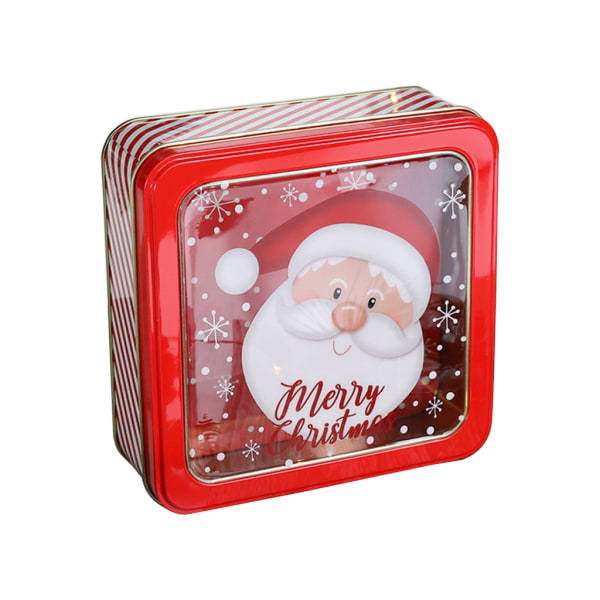 Julklapp plåtlåda metall kaka plåt förvaringslåda med lock Organizer Container Holiday Decor Party Supplies 1
