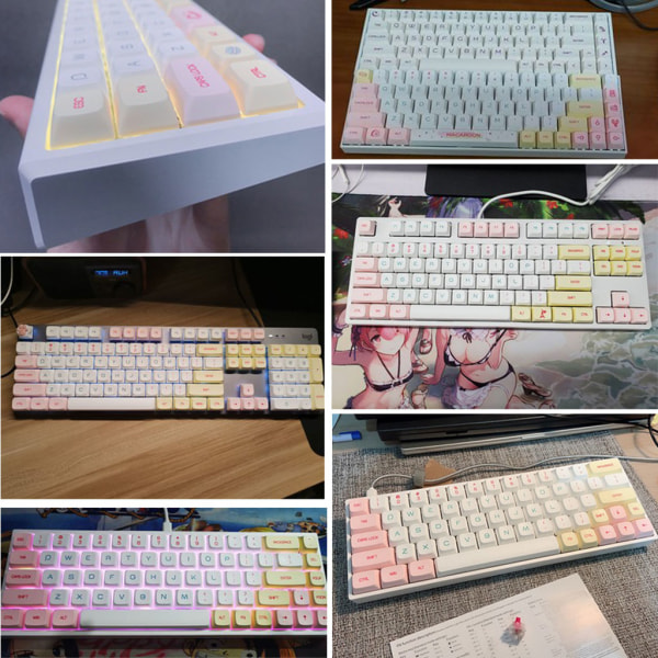 146 Keys XDA Profile PBT Macaron Keycaps Dye Sublimation For GH60 GK61 61 64 87 104 108 Keys Cherry Mx Switch for M