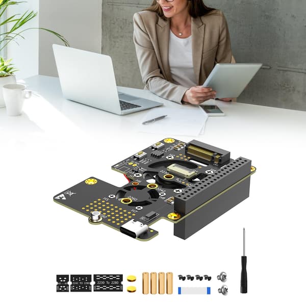 3 i 1 Combo M.2 NVMe SSD til PCIe Adaptere med Kølere Blæser til 5