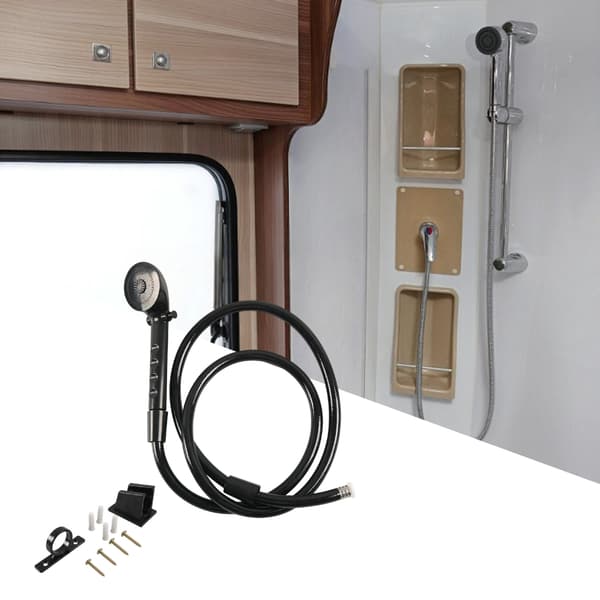 Bruseslange 1,5M ABS Fleksibelt Rør Til Campingvogne Autocamper Badeværelsesinstallation White shower kit