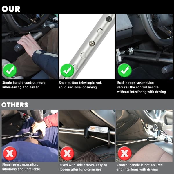 Justerbar håndkontrol i aluminium til handicappede