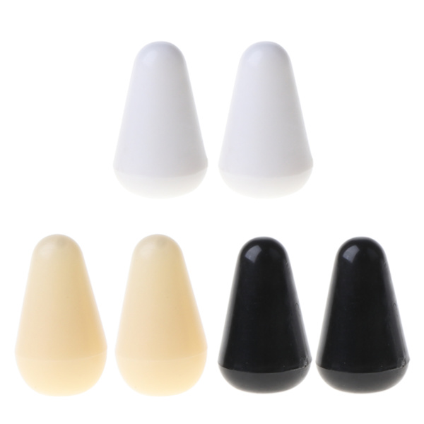 Nye 6 stk. Guitar Dele 3 Vejs Toggle Switch Knap Tip Hætte 4mm Plastik Switch Hætte
