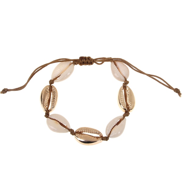 Justerbare Strand Skal Vævede Armbånd Håndlavede Venskabsarmbånd Havskal Flettet Reb Boho Smykker til Piger Drenge