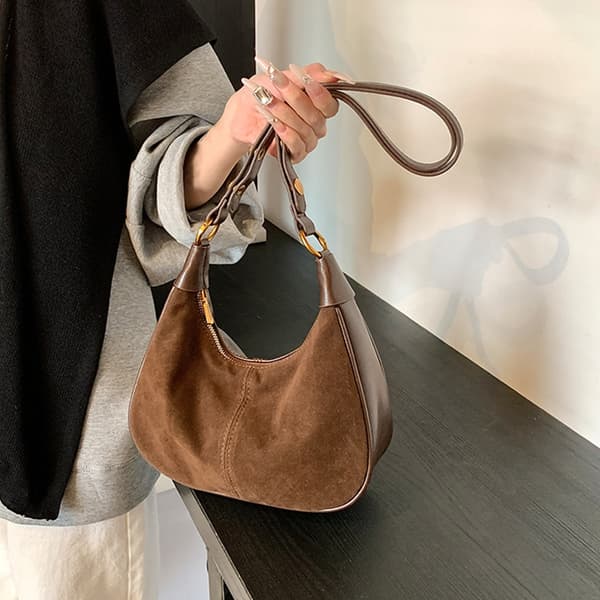 Crossbodyväska Halvmåne Axelväskor Underarmsväskor Hobo-väskor Kuvertväskor Handväska Coffee