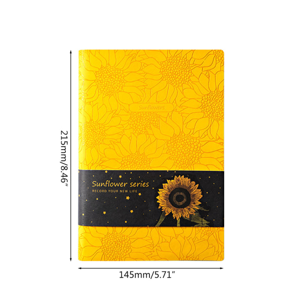 PU Leather Sunflower Notebook A5 Schemabok Dagbok Veckoplanerare Anteckningsblock Present