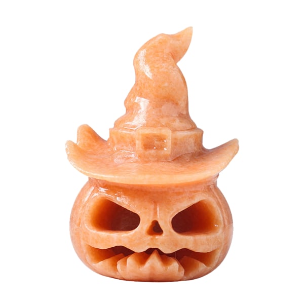 Halloween Faux Crystal Pumpkin Lantern Ornament Carving Gemstone Desktop Decor null - B