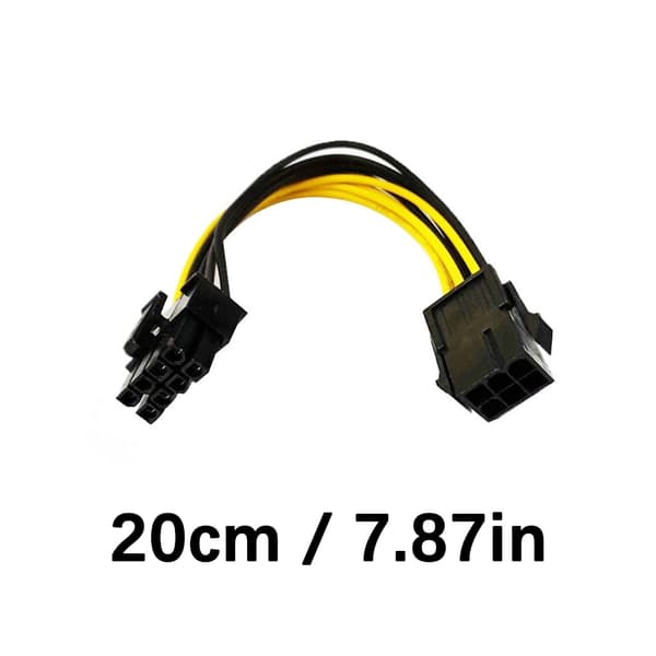 6-pin hun til 8-pin han GPU-strømkabeladapterstik til stationær computer