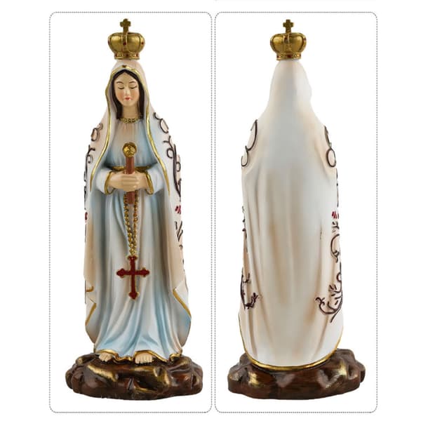 Resin Fatima Jomfru Skulptur Håndmalet Statue Til Langtidsvisning