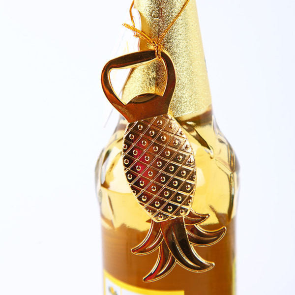 Gyllene ananasform Öl Vin Flasköppnare Barware Tool Bröllopsfest present